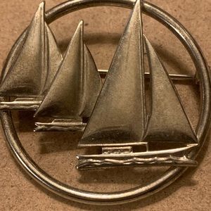 Vintage sail boats brooch